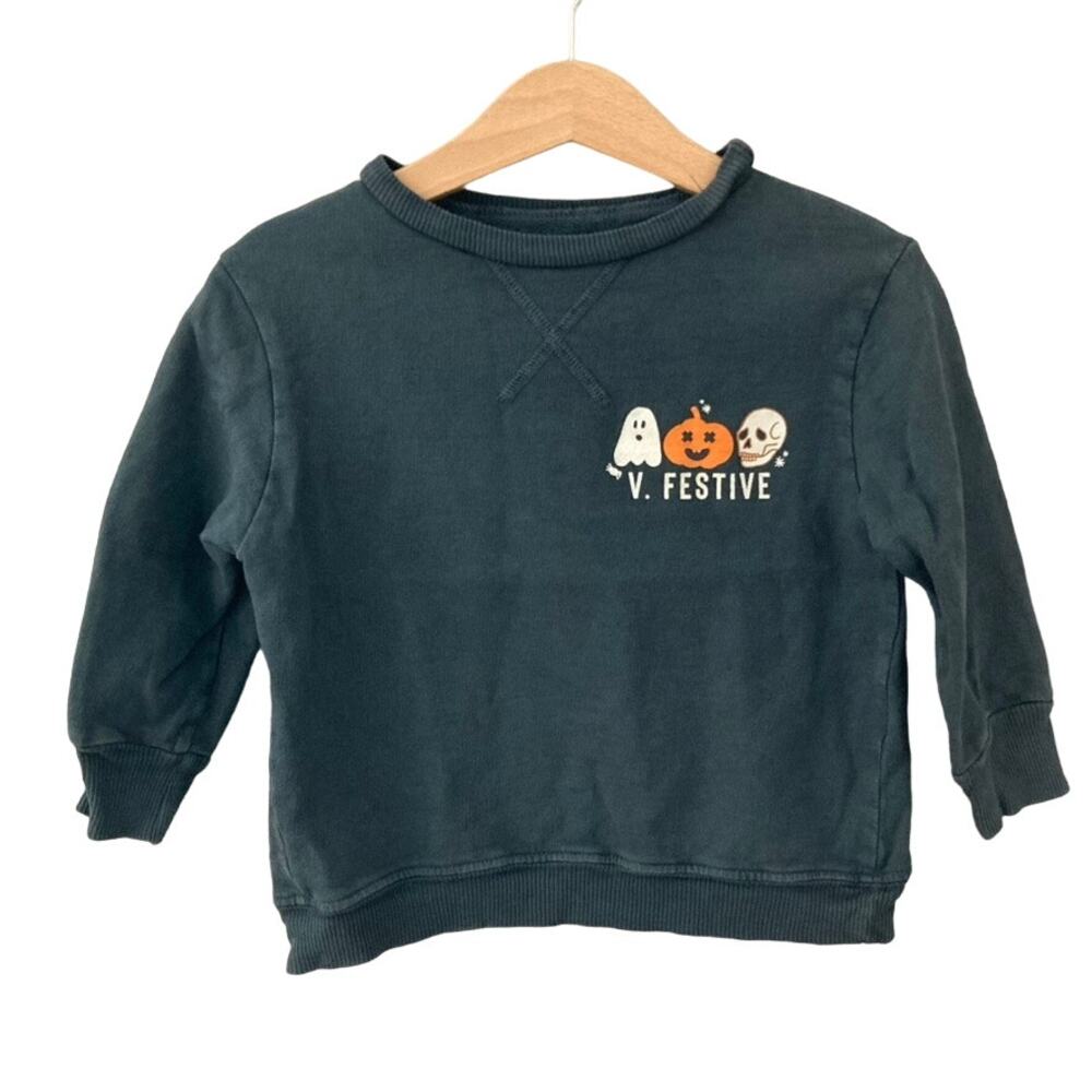 The Ever Co V Festive Halloween Sweatshirt - Black - 2-3